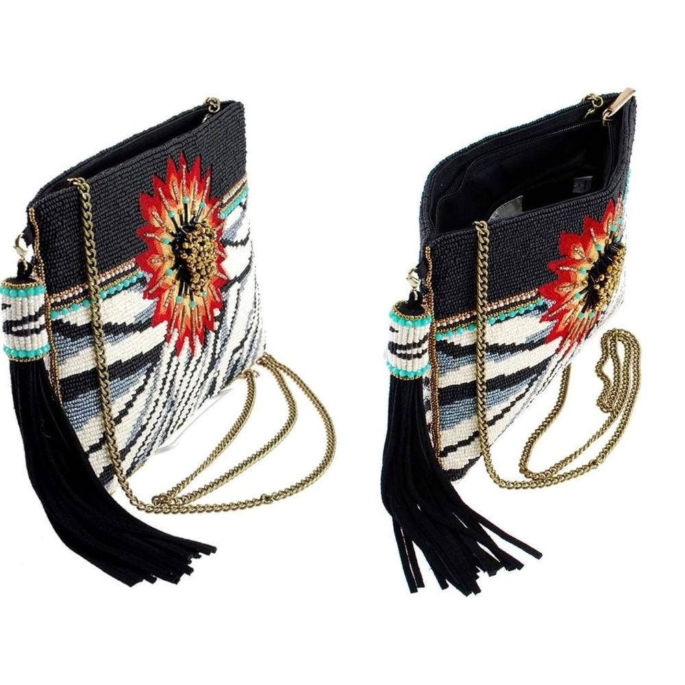 LAST CHANCE SALE! 3D Mary Frances Beaded Flower Tiger Clutch Crossbody Bag